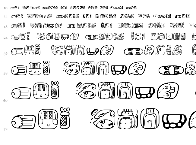 MesoAmerica Dings font waterfall